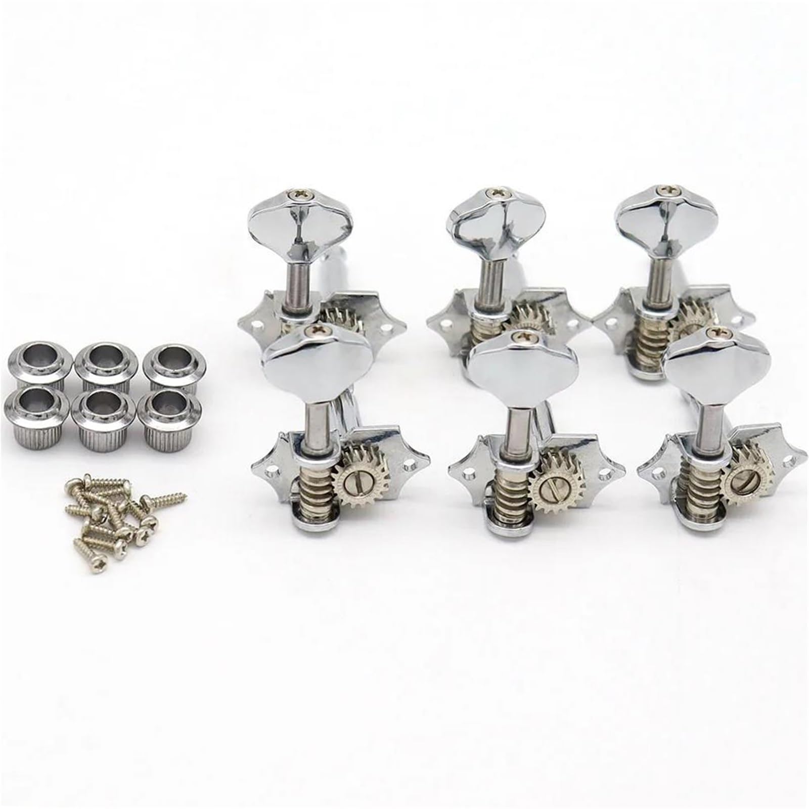Clavijas De Afinación Guitarra Clavijas De Afinación Vintage De Estilo Abierto 6L 6R 3L3R para Guitarra ST LP Y SQ(Silver,6R)
