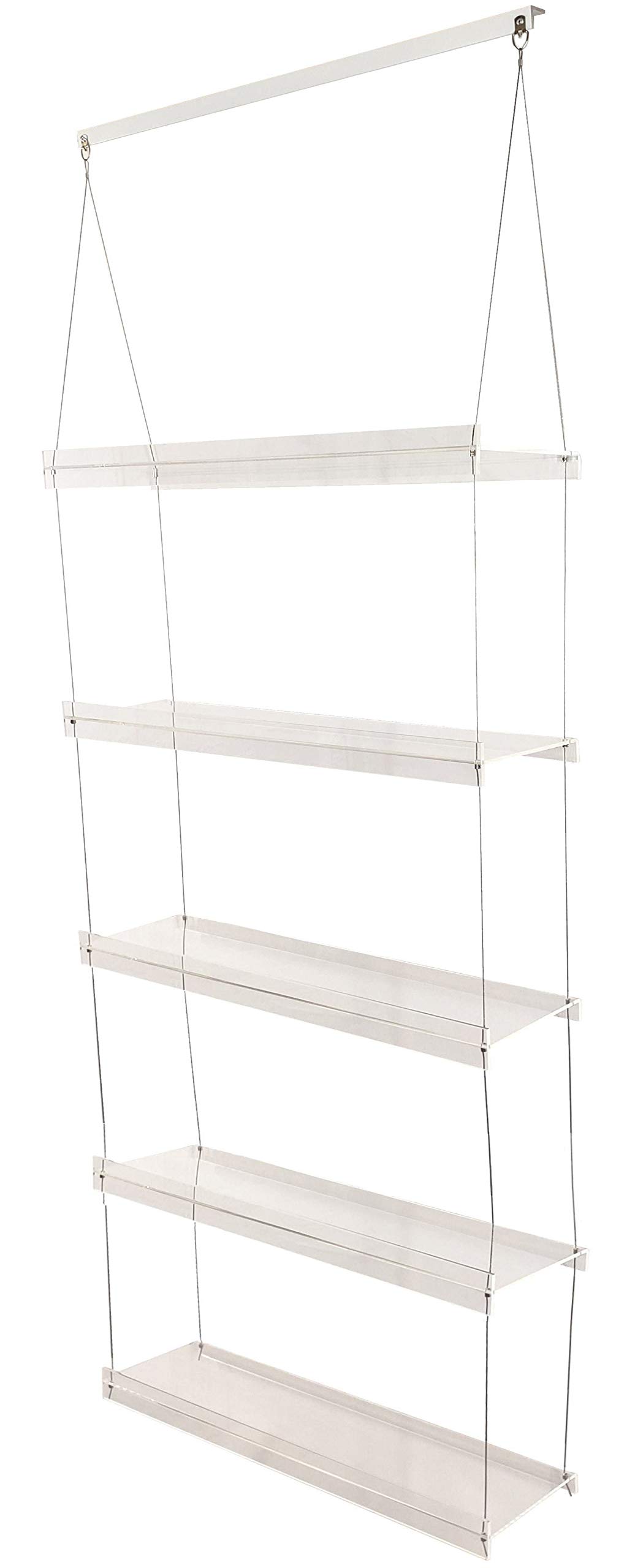 Supreme Tech Hanging Acrylic Shelves for Windows (5 Shelves - 66" Tall, 28 Inches Wide)