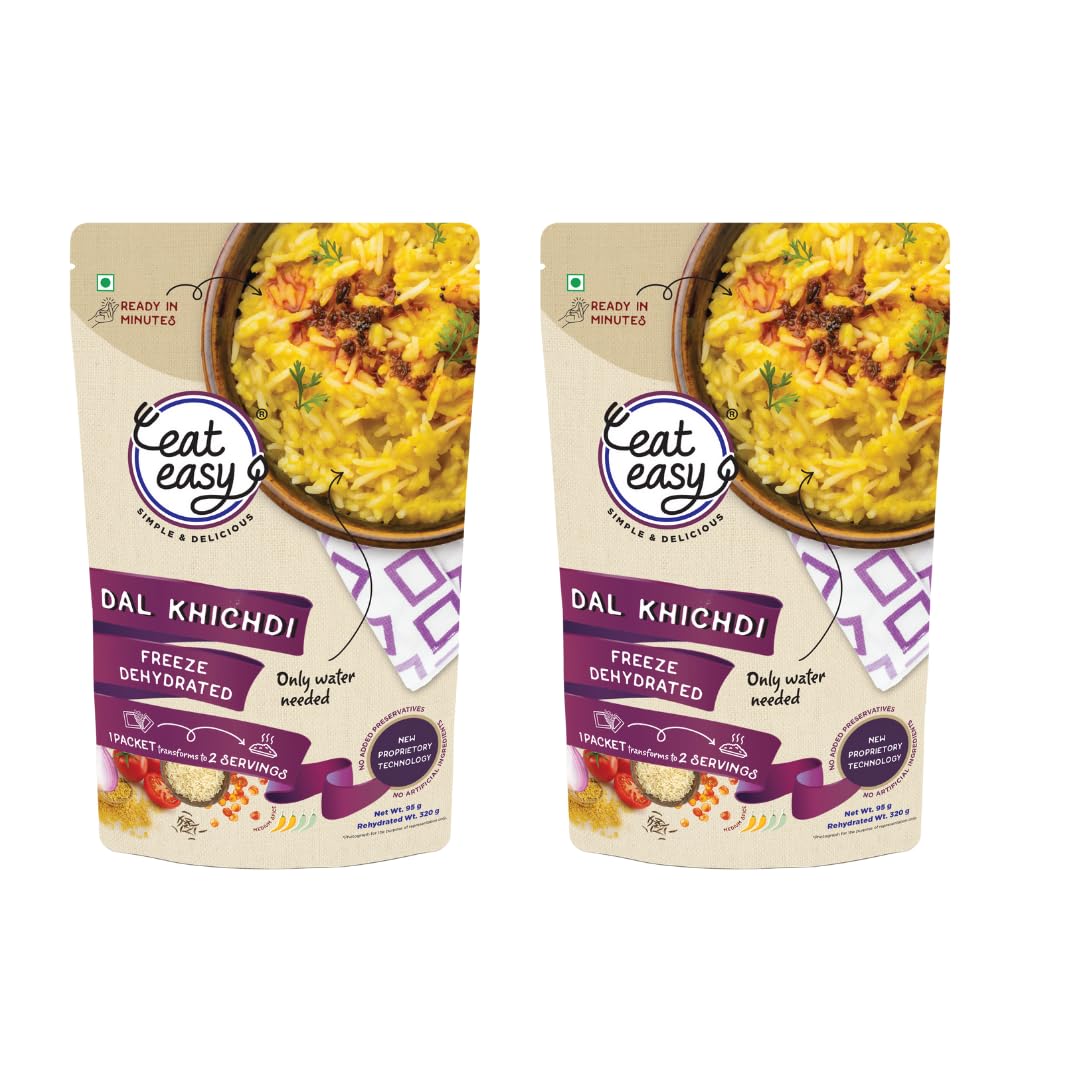 Eat Easy Ready To Eat Dal Khichdi, 92gm of 1 Pack, Instant Food, Indian Meal, Travel Food, No Preservatives, No Added Artificial Colours & Flavours, Just Add Water and Cook (Pack of 2) (B09TXLP6J9) Amazon Price History, Amazon Price Tracker