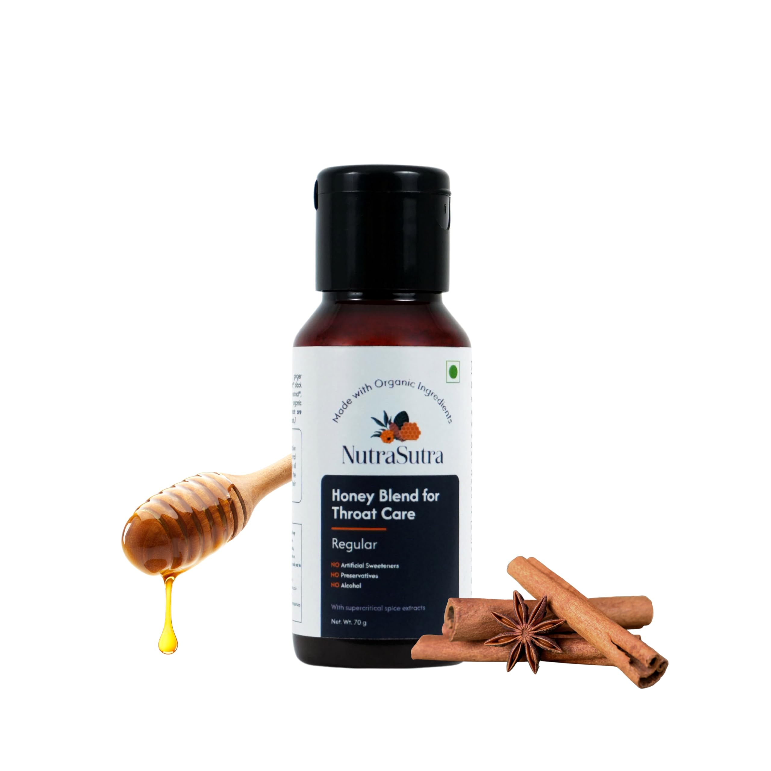 Nutrasutra Honey Blend for Throat Care - Regular, 100% Natural, Organic Ingredients (70gX4, pack of 4)-image-20