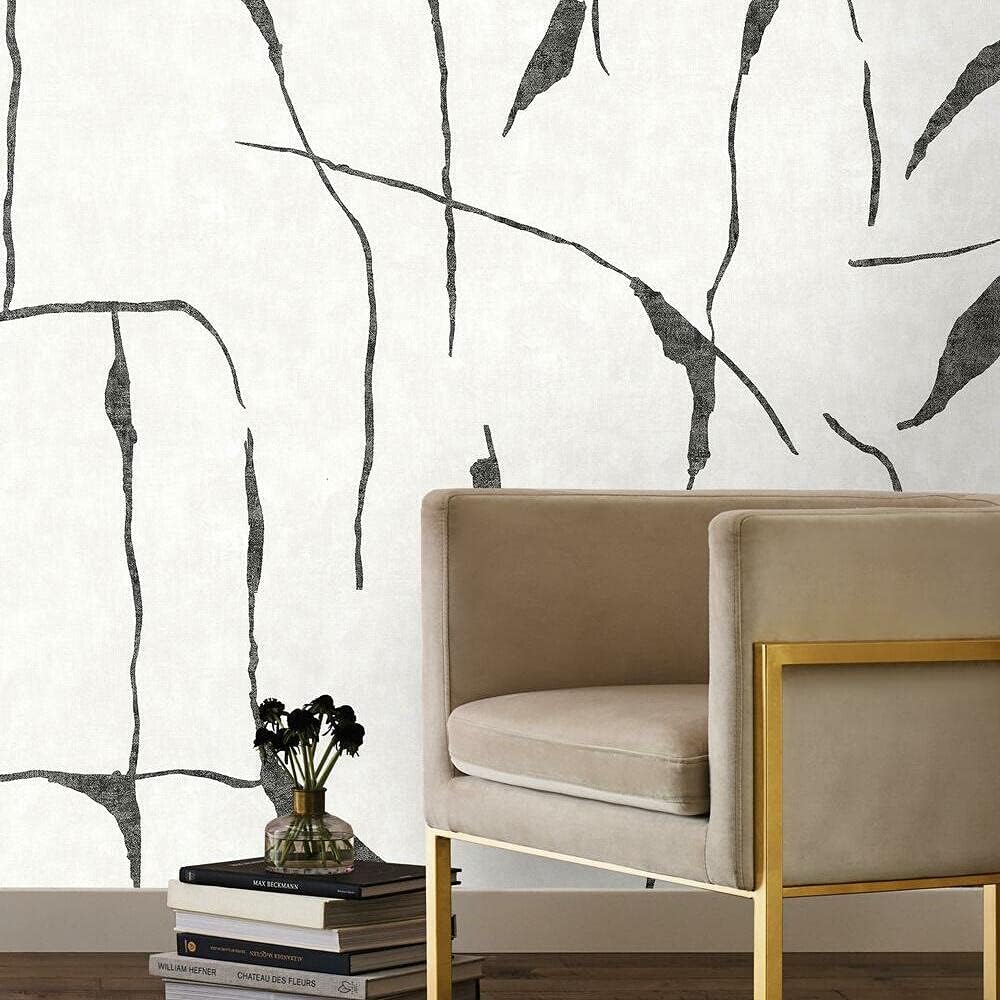 RoomMates RMK12210M Nikki Chu Off White and Charcoal Black Ivory Coast Peel and Stick Wall Mural White/Black