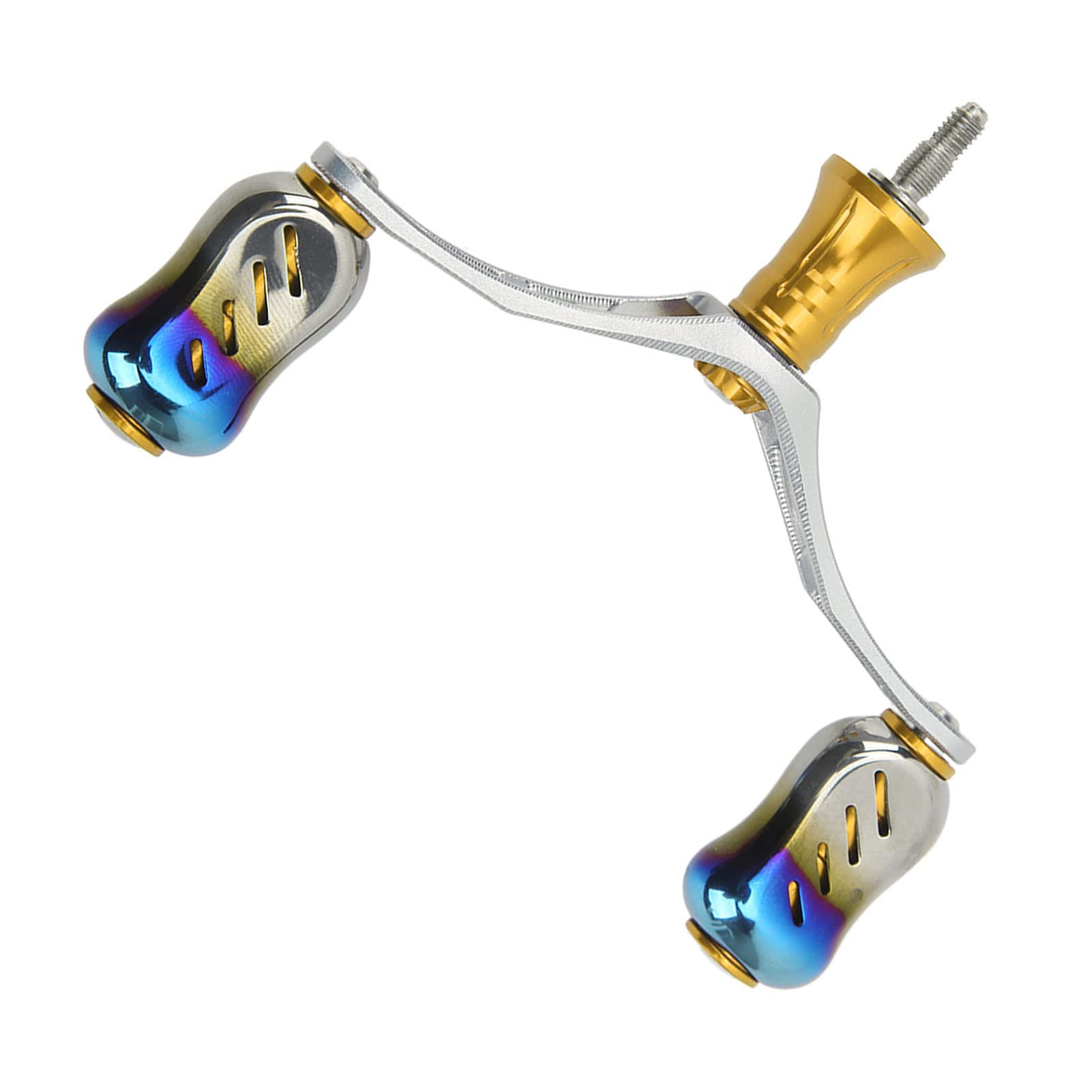 DAXJEROL Manivela Doble giratoria de aleación de Aluminio para carretes de Pesca, Conjunto Universal de equilibrador de Carrete DIY con empuñadura ergonómica, manivela Ligera de Repuesto