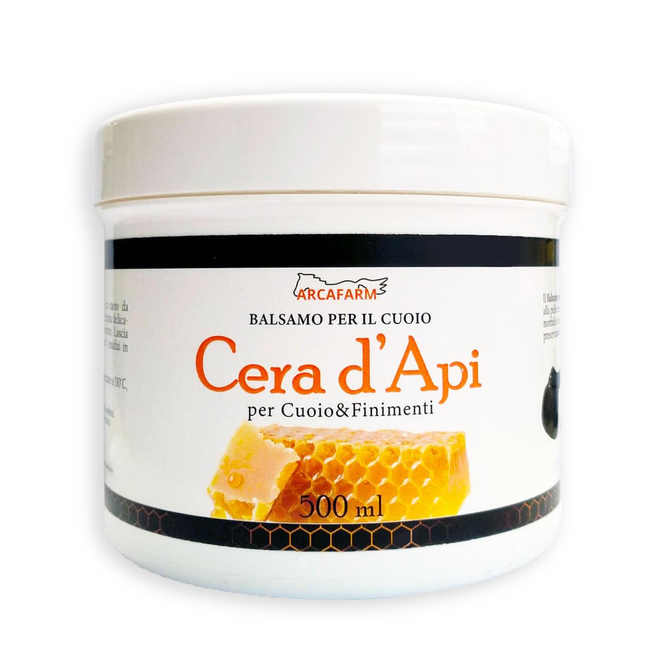 Cera d'Api Balsamo Nutriente Cuoio e Finimenti Equitazione Arcafarm 500 g - Cura e Protezione per Pelle, Made in Italy