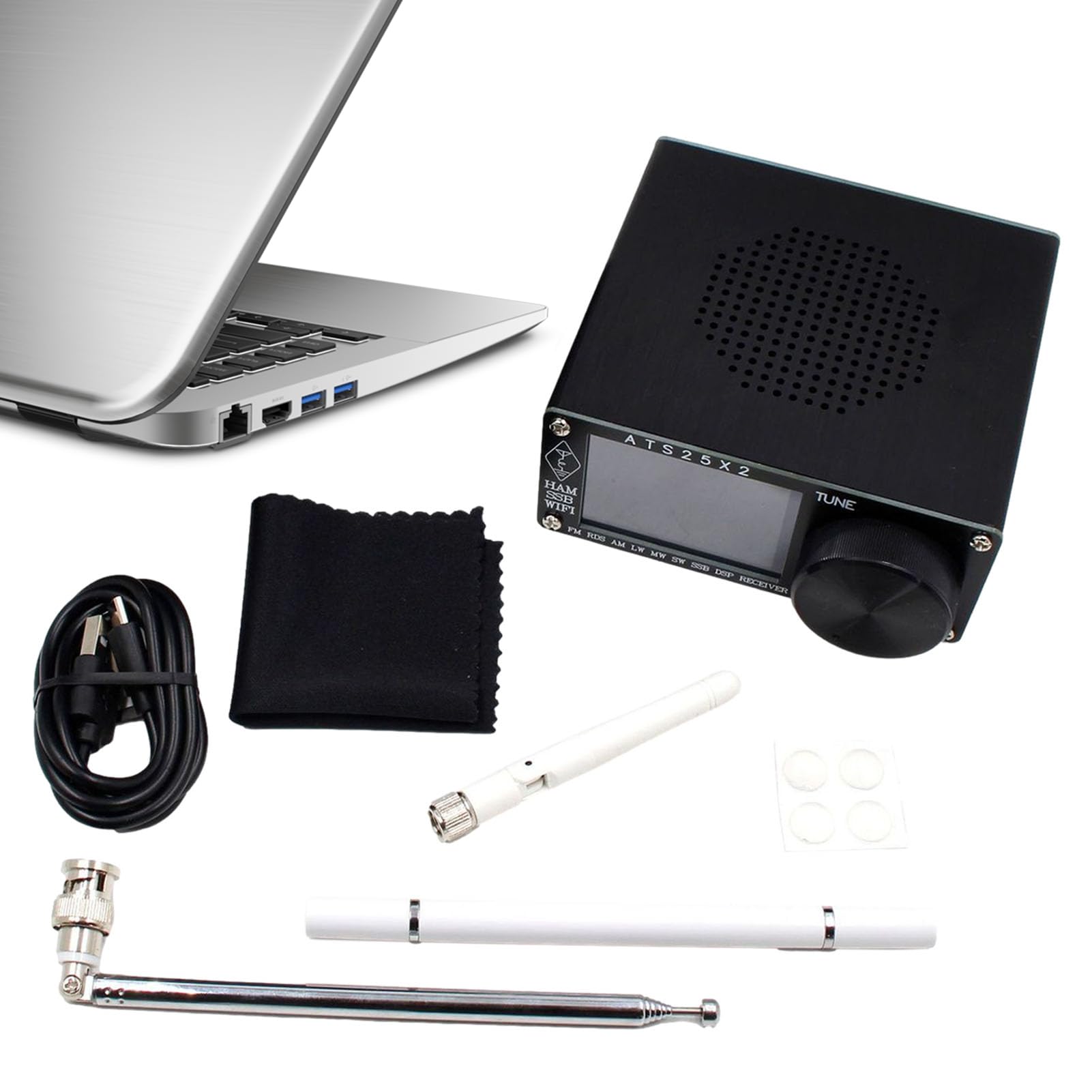 Genérico Receptor DSP ATS-25X2 Pantalla Táctil Onda Corta Am Onda Larga DSP | Radio Receptor Potente Radio FM Estéreo DSP Multifuncional Portátil Con Batería Recargable Para Familias