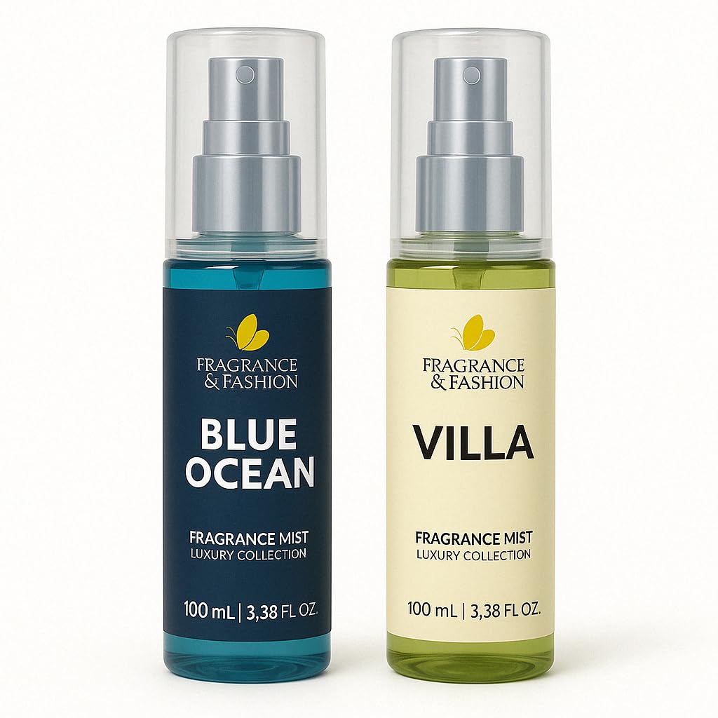 Luxury Body Mist Set, Blue Ocean and Villa, 100ml Each, Fresh Aquatic and Floral Fragrances-image-38
