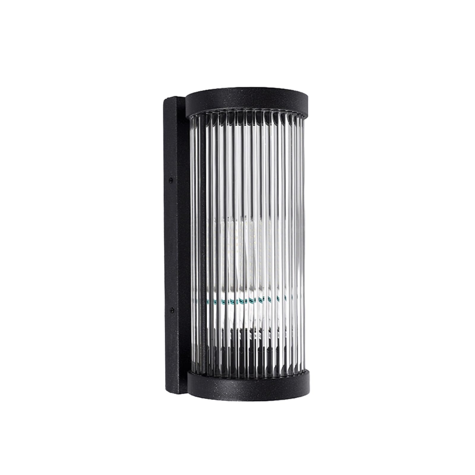 OZBMA Outdoor Wall Mounted Lantern, Modern Exterior Sconce with Ribbed Glass, E27 Stainless Steel Lamp for Porch, Patio, Garden, Garage, Entryway, Facade, Balcony Cottage