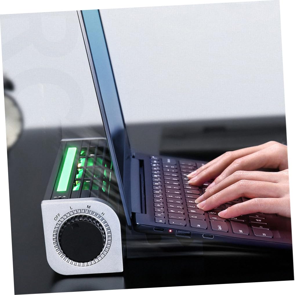 Notebook Cooler Portatile con Silenziosa in Metallo Supporto Regolabile con Raffreddamento USB e Connettori Posteriori Base Raffreddamento Desktop per Laptop Tablet e Smartphone
