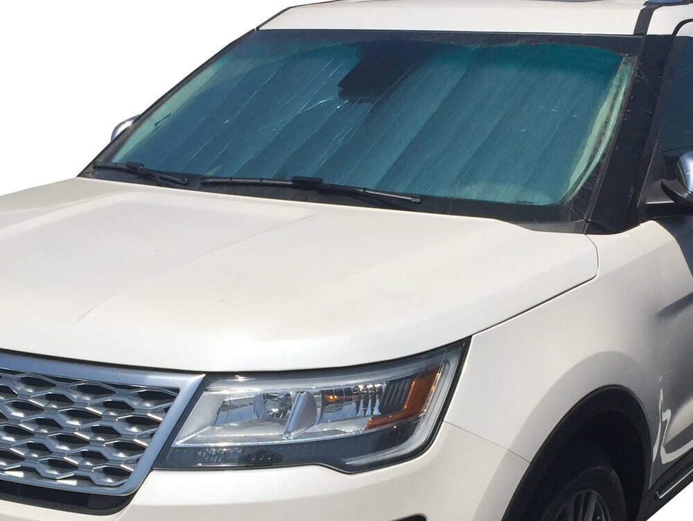 HeatShield, The Original Windshield Sun Shade, Custom-Fit for Ford Explorer SUV w/Sensor 2013, 2014, 2015, 2016, 2017, 2018, 2019 Silver Series