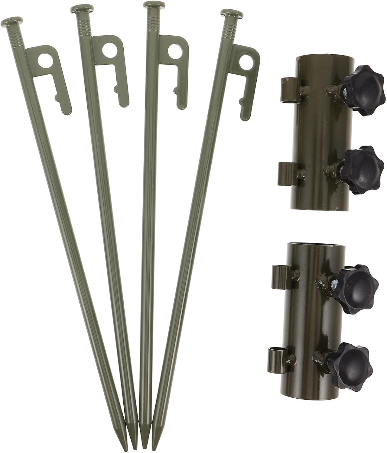 1 Set Tent Stake: Canopy Peg with Pole Fixator Adjustable Screw - Camping Essentials - Metal Rod Stakes Ground Spikes for Hiking Picnic Accessories (Green)