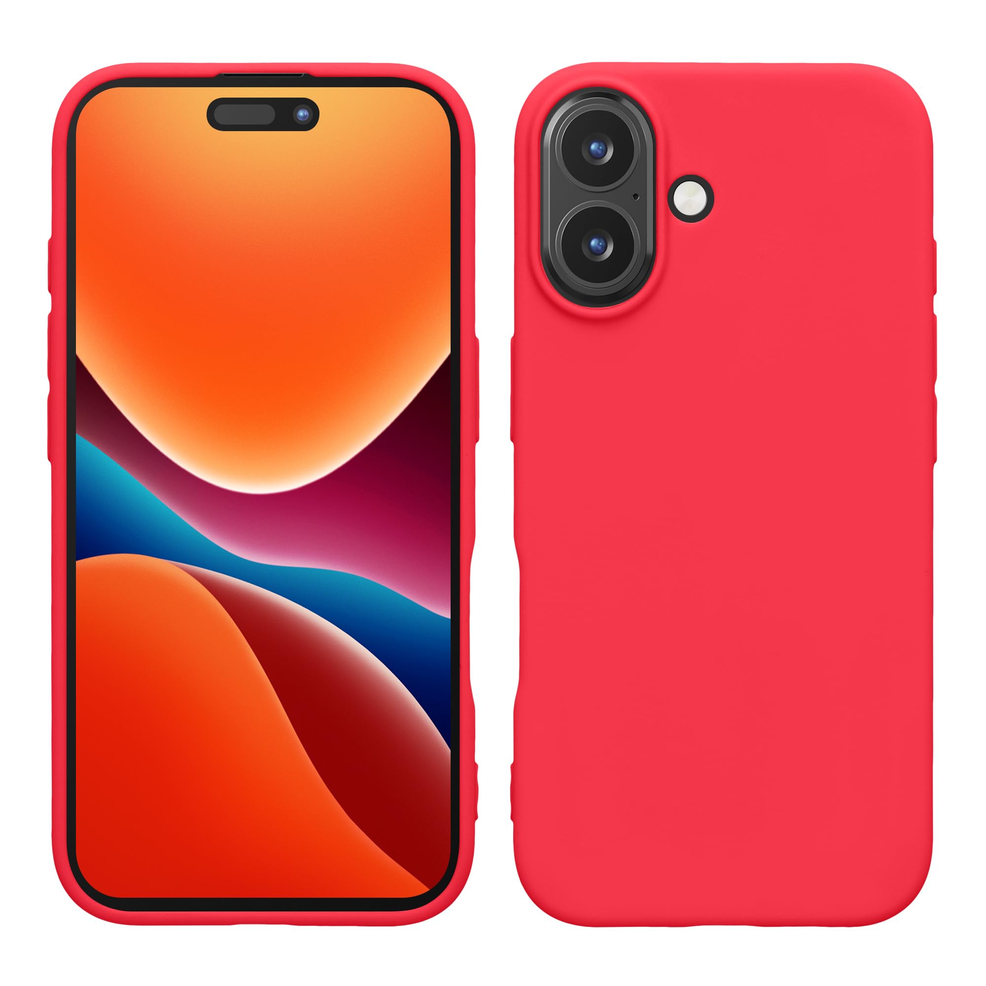 kwmobile Case for Apple iPhone 16 Case - Soft Cover - Shockproof TPU Material - Wireless Charging - Neon Pink