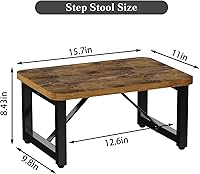 Vista 42 de Taburete de pie para adultos y niños, taburete resistente para armario, taburete de pie resistente para cocina, baño, dormitorio, soporta hasta 500