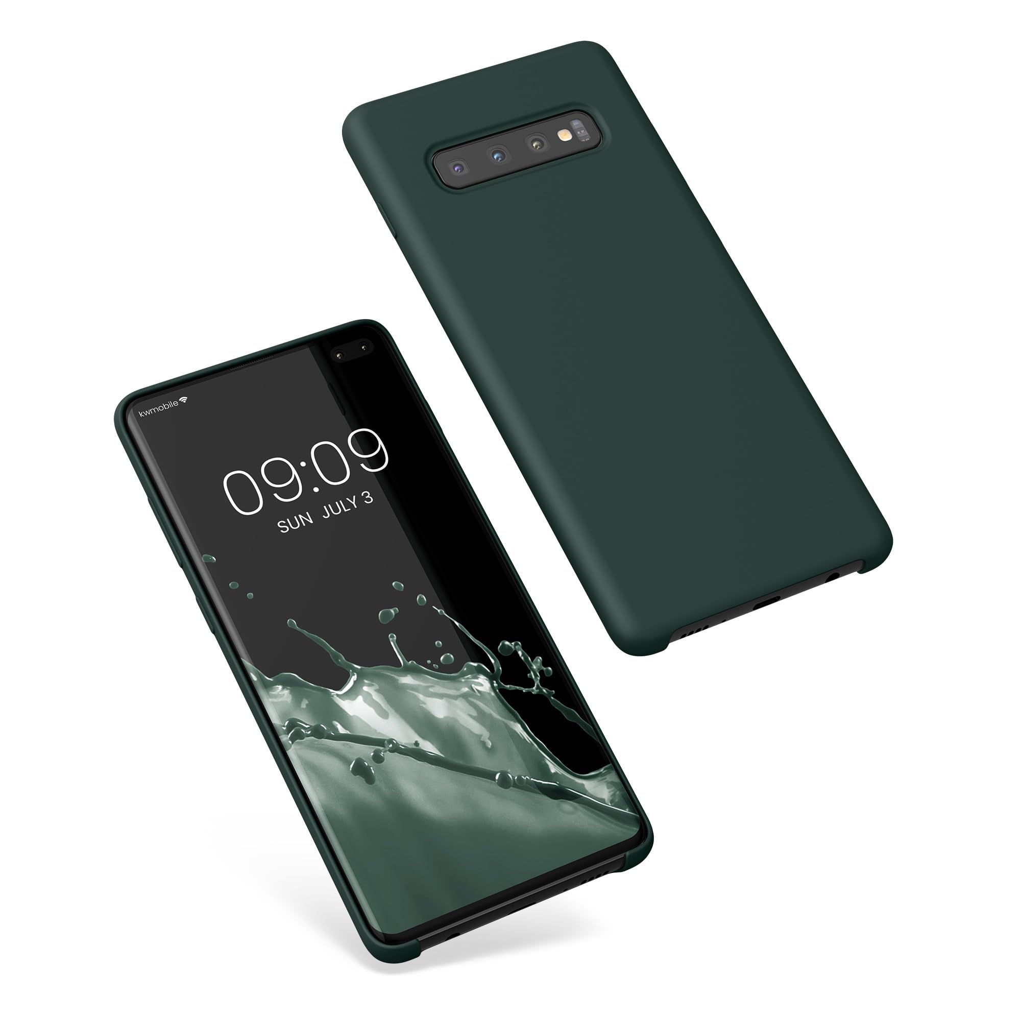 kwmobile Case for Samsung Galaxy S10 Plus / S10+ Case - Soft Cover - Shockproof Silicone - Wireless Charging Blue Green — view 8