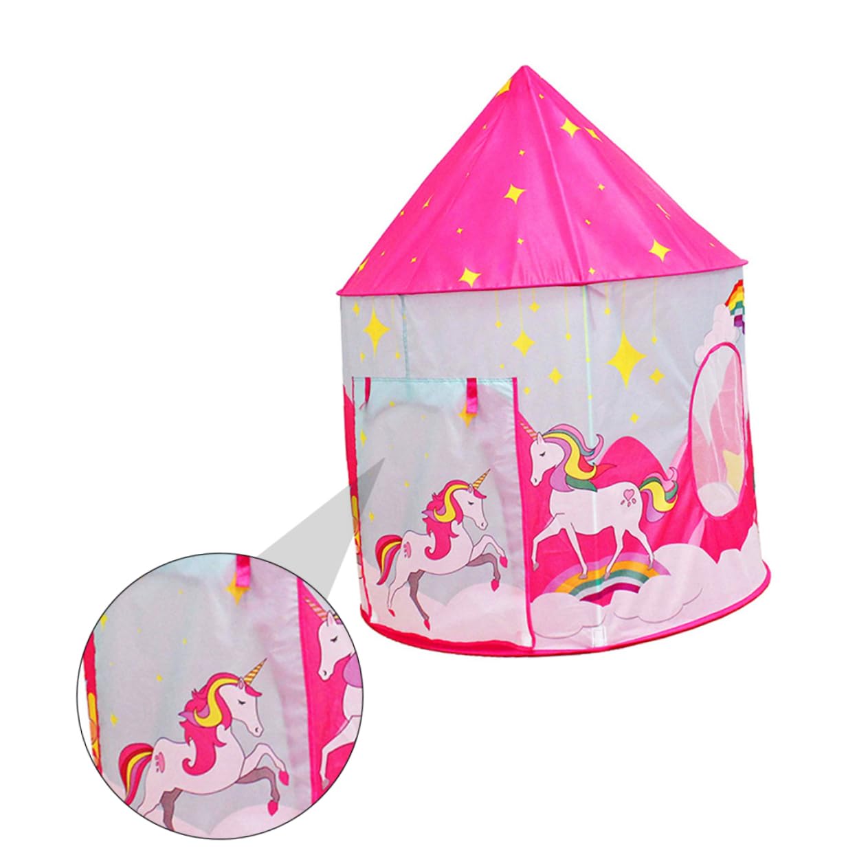 UPKOCH Casetta da Gioco Pieghevole per Bambini Rosa Riparo Gioco da Interno Finestre Materiale Lavabile e Traspirante Spazio per Giocare e Sedersi per Attività Indoor