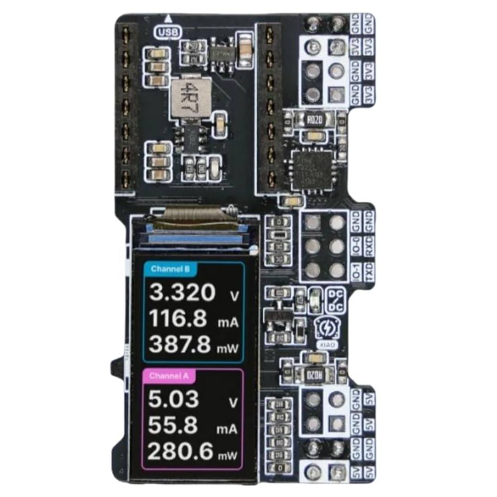 UDSKNV[KSL for XIAO Development Boards Compatible Breadboard Power Supply Meter Color LCD Display for XIAO PowerBread