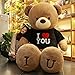 Lulihhhh 80CM-120CM Nuovo Grande Orsacchiotto Peluche Bambola Simpatico Orso Vestito Cartone Animato per Ragazze Regalo di Compleanno-Marrone,120cm