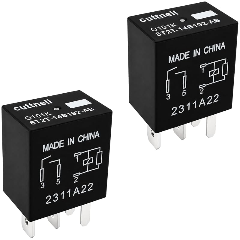 Relé automotivo 12 V 30 A 4 pinos cuttnell 8T2T-14B192-AB – Kit com 2 unidades