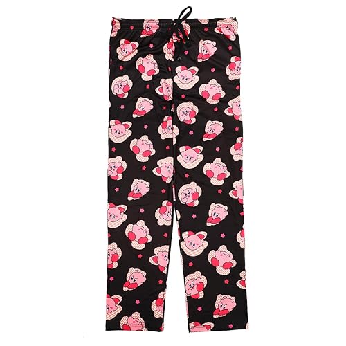 Bioworld Kirby Character Print Men's Black Sleep Pajama Pants - Large