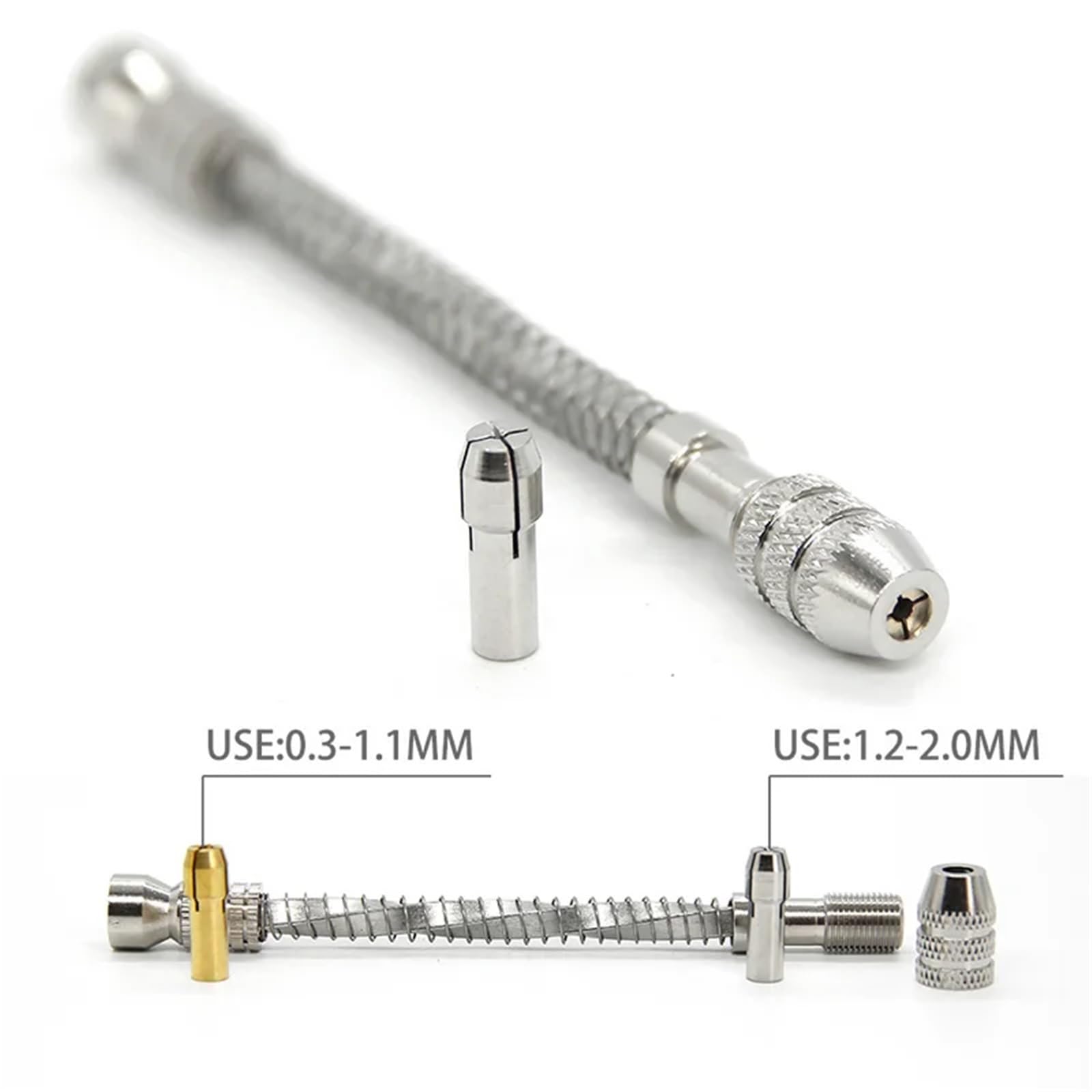 Mini perceuse manuelle en aluminium avec mandrin sans clé en acier, foret hélicoïdal pour le travail du bois, outils rotatifs, perceuse manuelle (50 pièces J)