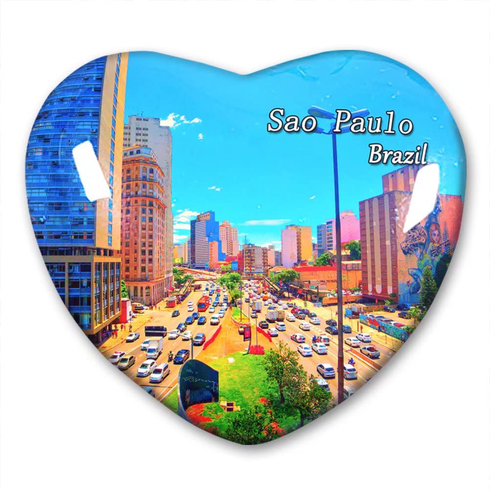Magnete Da Frigorifero 3D San Paolo Brasile - Souvenir Di Viaggio In Cristallo - Regalo Turistico