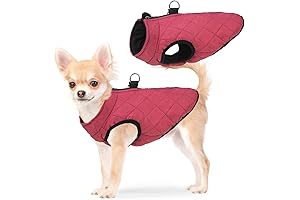 SCENEREAL Winter Dog Vest with Harness, Warm Velcro Dog Sweater