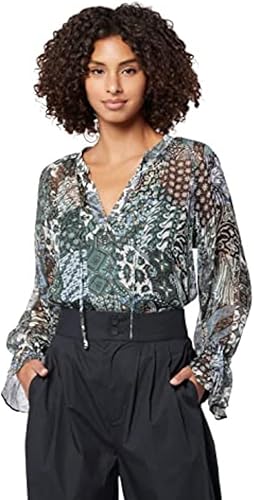 Joie Womens Cecarina Long Sleeve Silk Top - 100% Silk Blouse for Everyday Wear