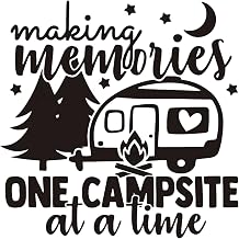 Campervan Decals - Motorhome Decals, Car Wall Stickers, Making Memories Stars and Moon Camping Outdoor Car Stickers, Campervan Window Glass Gifts, Personalised Truck Sticker Decal for Window