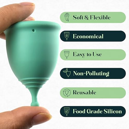 Miniatura 7 de SHORDY Copas menstruales reutilizables juego con caja kit de inicio de período para niñas y mujeres copa ecológica y segura alta comodidad producto