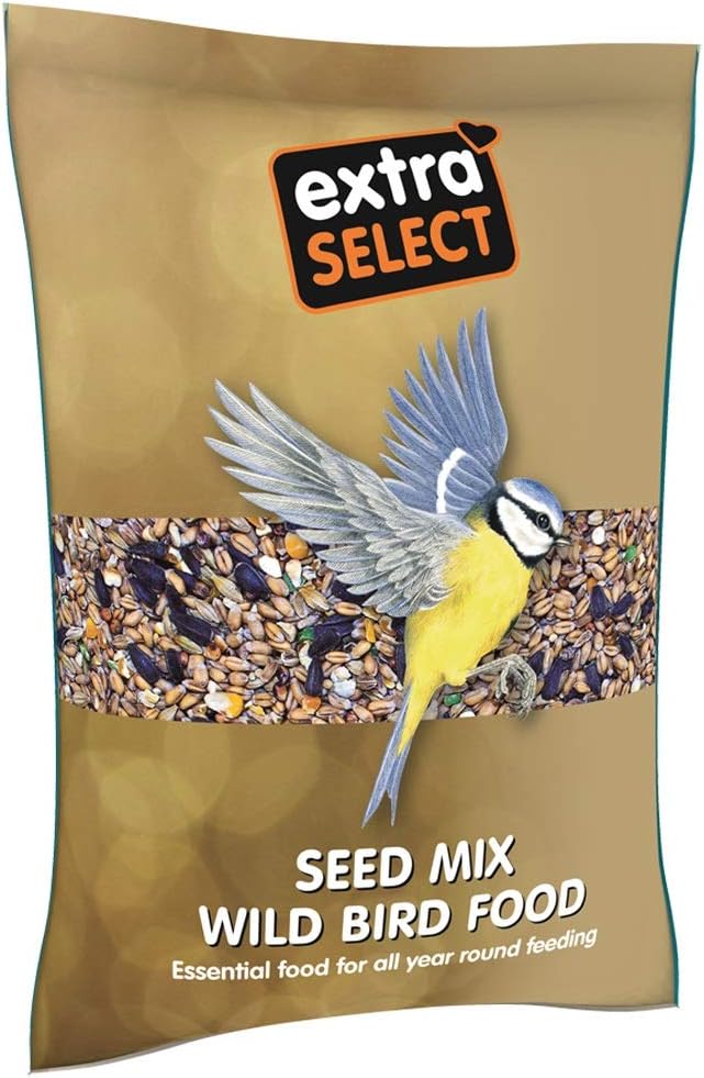 Extra Select Wild Bird Seed Mix with Black Sunflower Seeds, Wheat, Dari, Millet Seeds - Nutrient Rich Wild Bird Food for Small Birds - 2kg