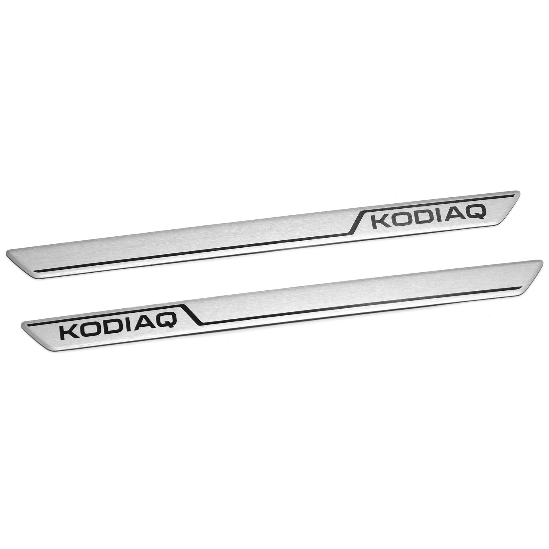 Skoda 57H071303A Einstiegsleisten hinten Türschweller Zierleisten, selbstklebend, mit Kodiaq Schriftzug, silber