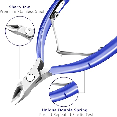 Miniatura 4 de Cortador de cutículas con empujador de cutículas, profesional de acero inoxidable duradero, herramientas de manicura para pedicura, cortador de