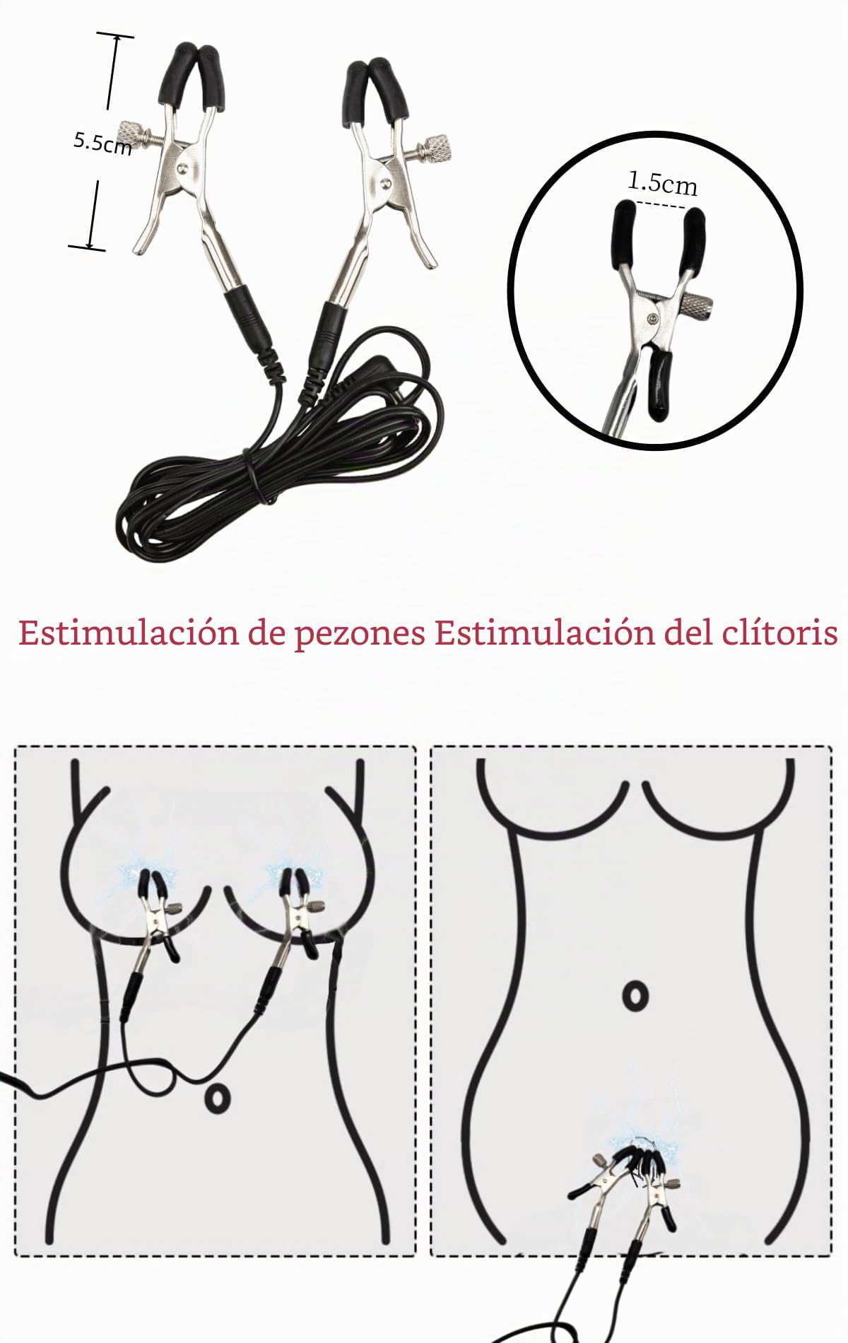 Juguetes eróticos Electroestimulación, Pene/testículo de Anillo de electrodos, tapón anal eléctrico para electroestimulación, Pinza para pezones SM Dilatador Sex Toy para parejas de mujeres y hombres