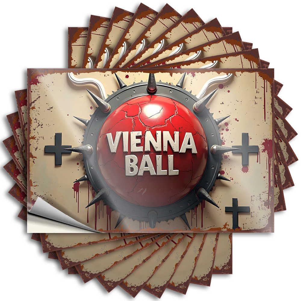 Tall Sticker, Teenage Boy Room Decor Bottle Vienna Ball: A Bloody and Spiky Adventure | Funny Quote Friends Decals(12X18CM)