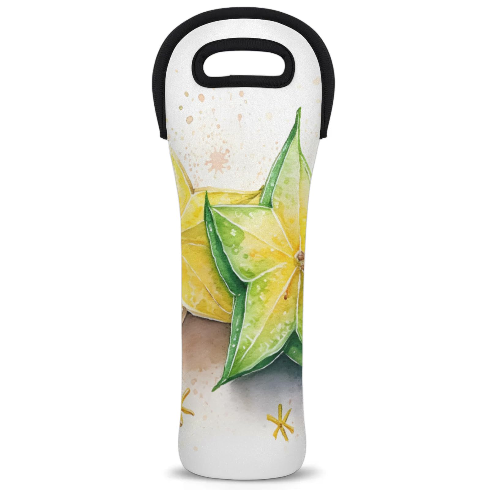 Neoprene Wine Tote Carrier Bag for Wine,Water, Champagne, Beer, Baby Bottles 15.6 x 5.1 Inches, Protective Wine Bag,Carambola