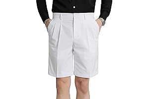 Mens Flat Front Pleat Dress Shorts for Golf, Casual and Formal Wear...