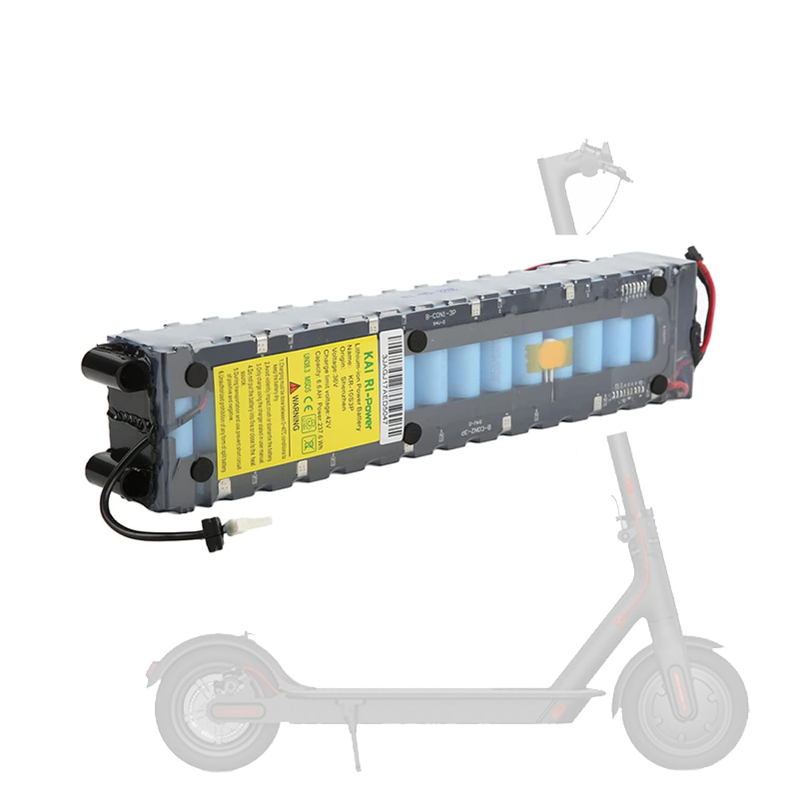 WILLQ Folding Scooter Battery 36V 6600mAh 7800mah 9000mAh 10500mAh High Capacity Lithium Ion Battery Pack Replacement Kit for M365 Electric Scooter Motor,6600mah