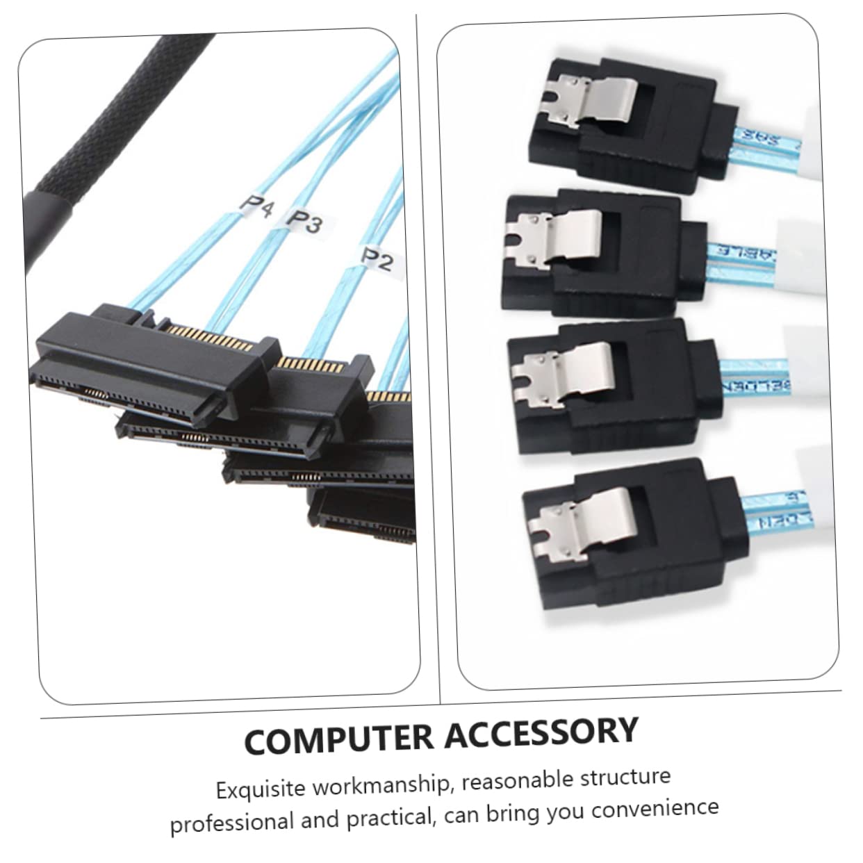Mikikit 0.5m Câble Mini Vers Ports Serial Ata Pour Disque Dur Et Ssd Accessoire Informatique
