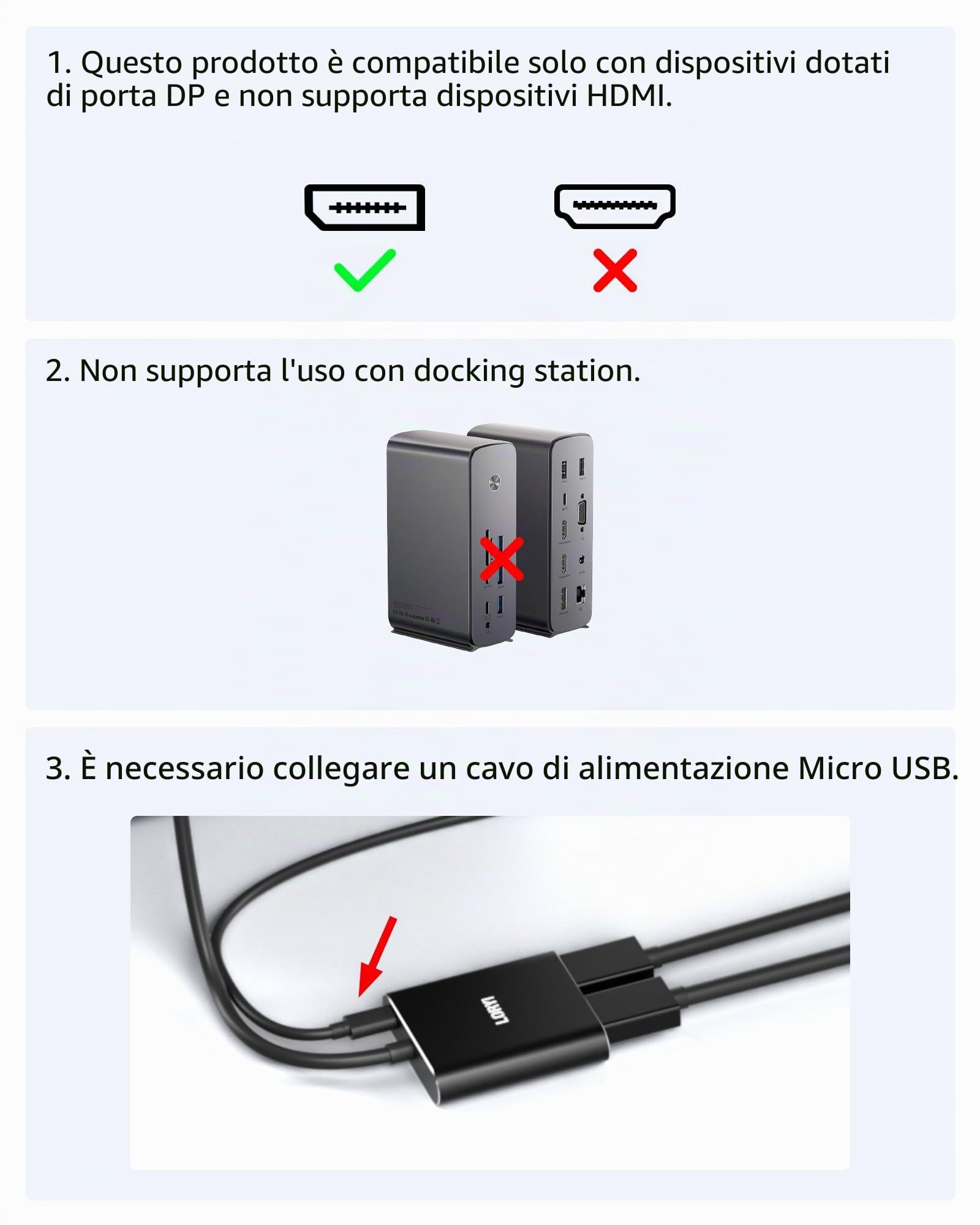 Adattatore splitter da DisplayPort a doppia DisplayPort, hub MST 4K60Hz, 1 in 2 uscite, porta display per doppio monitor, DP1.4, splitter per desktop, laptop