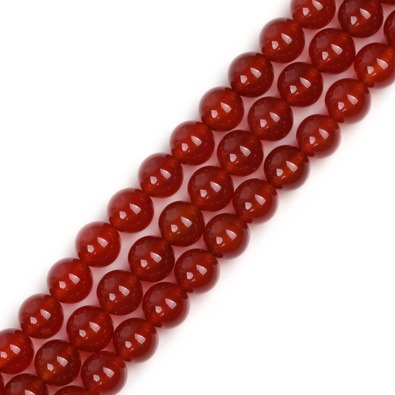 Gem-Inside Natural Red Agate Stone 10mm Round Beads for Jewellery Making Strand 15" 38 pcs Beaded Semi Precious Gemstone DIY Handmade Craft Supplies — image 1