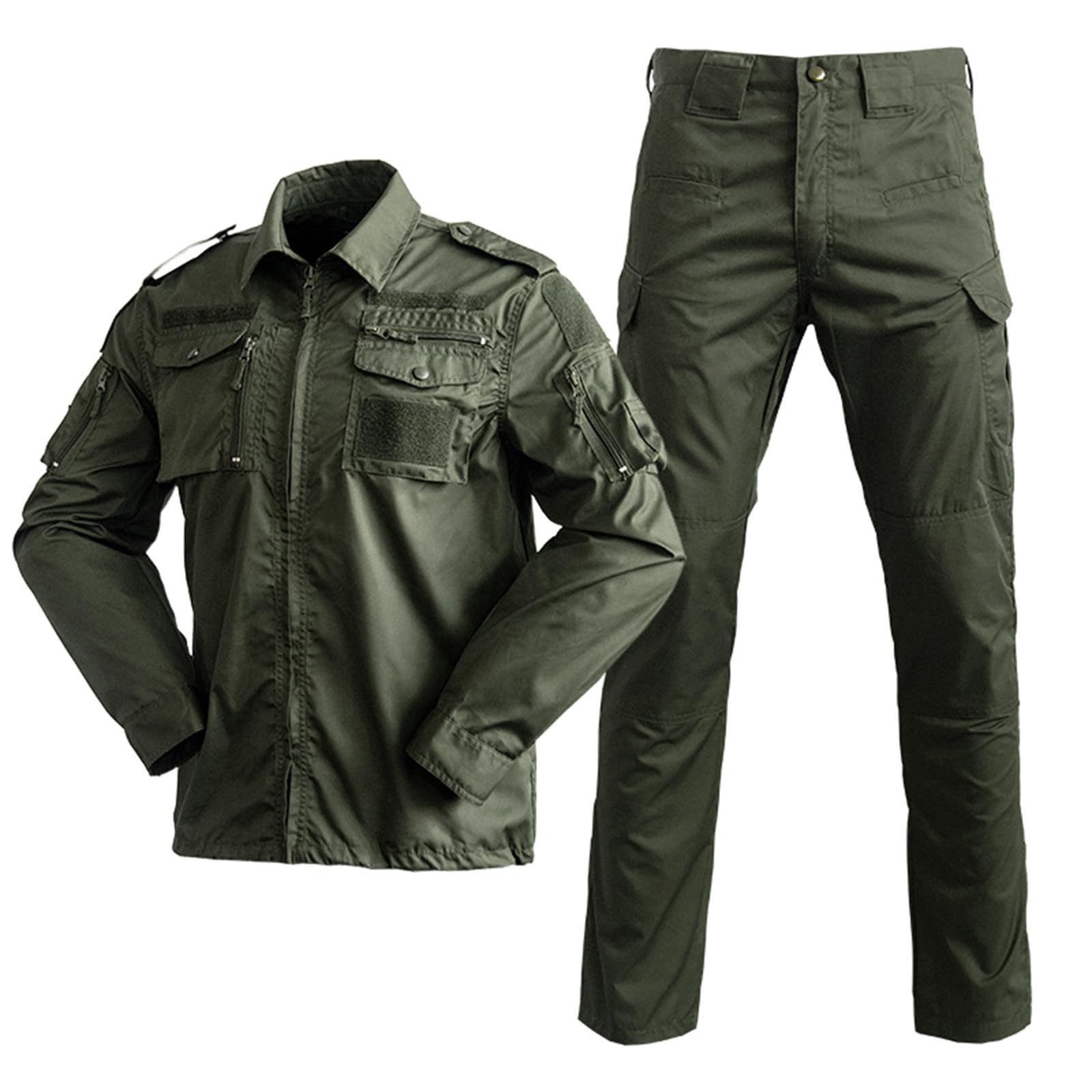 Duohropke Tactical Shirt Military Shirt and Trousers Airsoft Men's Long Sleeve BDU Combat Camouflage Camo Combat T-Shirt for Tactical Paintball Uniform Army, AG, XXL