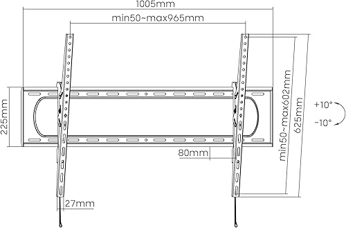 Miniatura 8 de Manhattan Soporte de pared para TV con inclinación de carga ultra alta para pantallas grandes