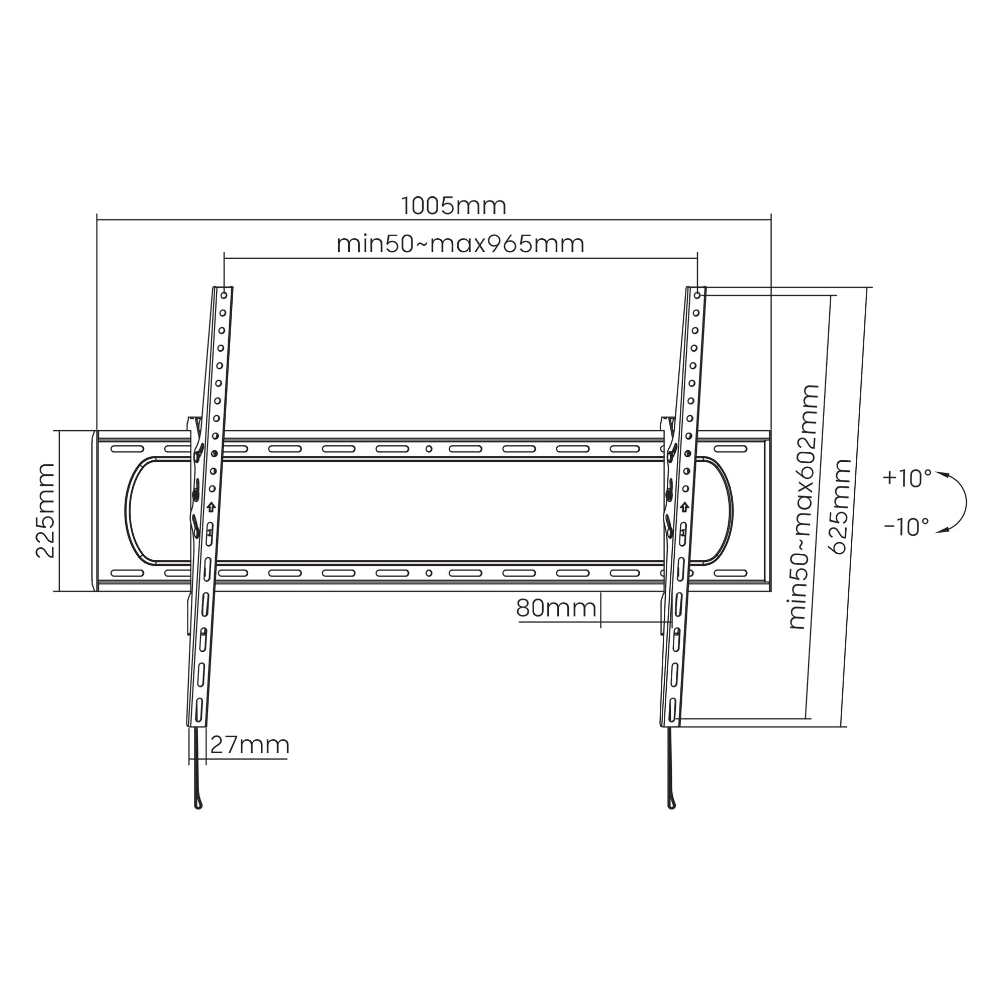 Manhattan Soporte de Pared inclinable para televisores de Pantalla Grande