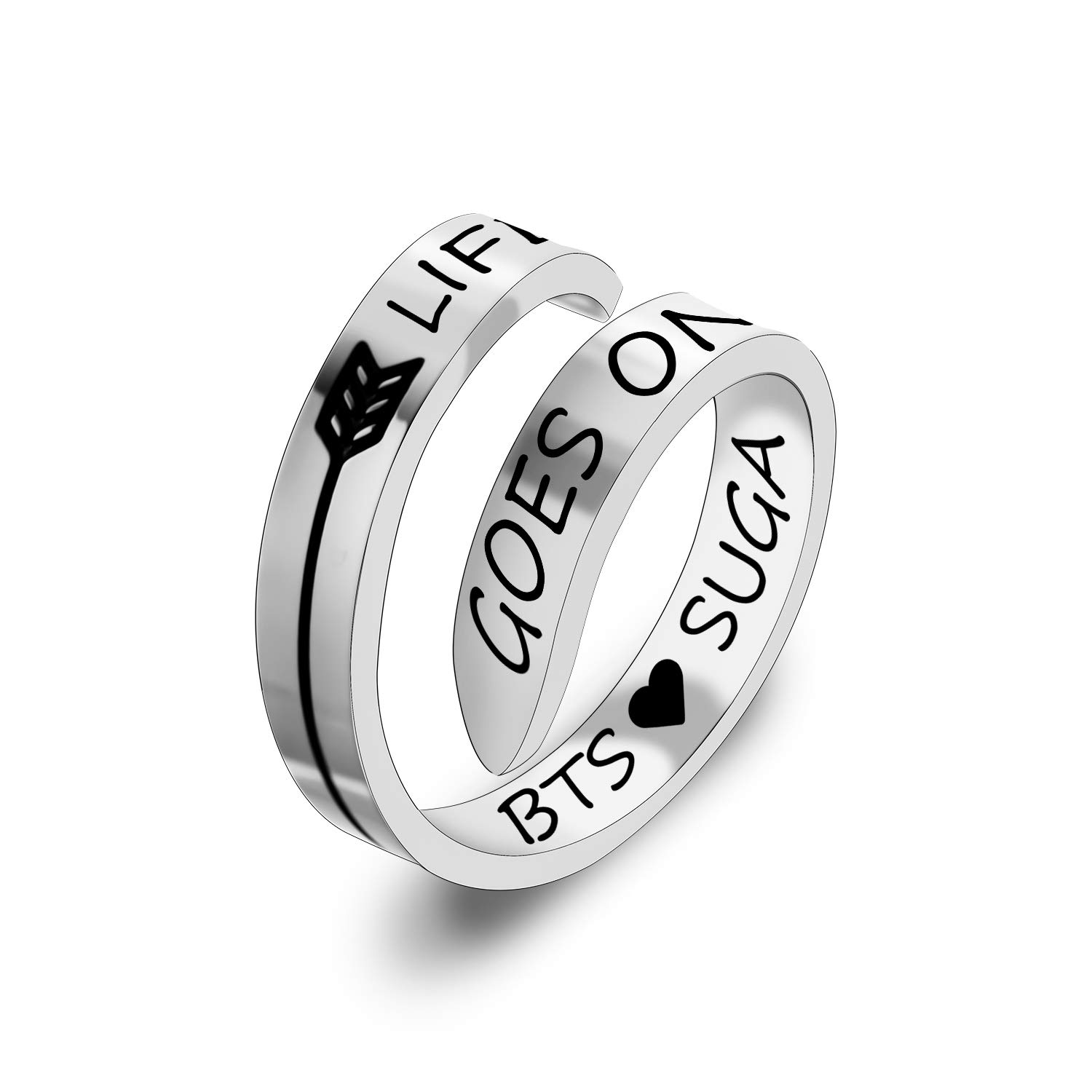 BTS Ring Kpop BTS Love Yourself Ring Rings for BTS Fans Jewelry (RI-Life suga)