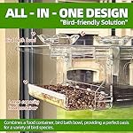 Window Bird Feeder with Non-Marking Self-Adhesive Hooks, Clear and Transparent, Outdoor Wild Bird Watching Gift, Garden Decor - Image 3