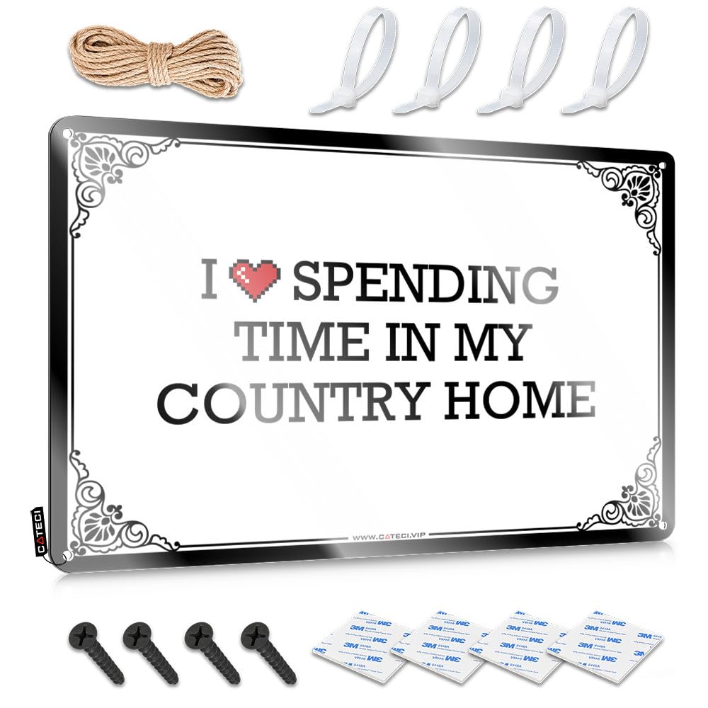 Decoration Rustic Sports Bar Decor Waterproof I Love Spending Time In My Country Home - Vintage Wall Decor For Gym(30X40CM)