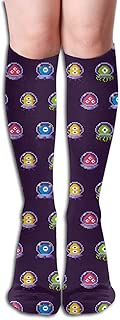 Sport Compression Socks, Aliens Wearing Protective Suits Seamless Pattern Vector Image Athletic Socks,Long Tube Stockings 50cm/19.7 in - coolthings.us