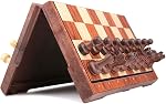 Chess Board Set, Magnetic Folding Travel Chess Board Game with Storage Bag (11'' x 9.6''), Educational Toys/Gift for Kids and Adults (M)