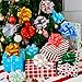 JOYIN 48 PCS Christmas Pull Bows with Ribbon 5” Wide for Gift Wrapping & Gift Tags, Boxing Day Decorations, Holiday Décor Present Wrapping