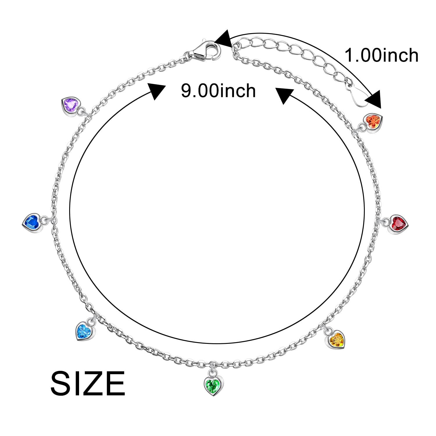 Cavigliera da donna in argento Sterling, girasole, tartarughe, ancora e luna, spiaggia, doppio strato con perle, regalo boho regolabile per ragazze, 9+1 inch, Argento sterling