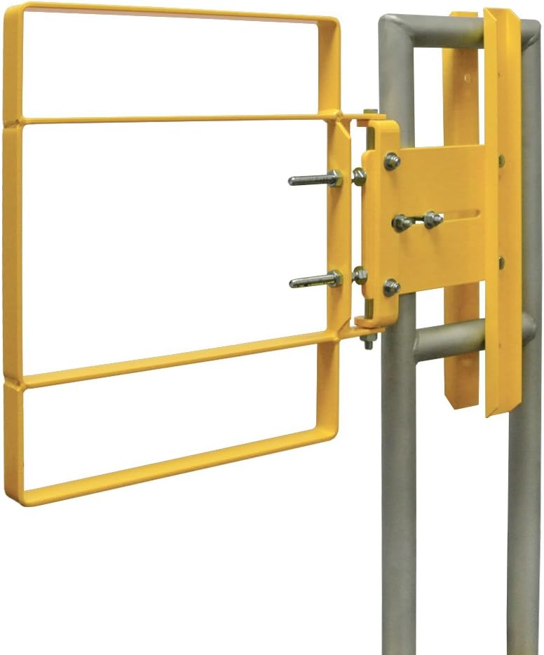 Fabenco XL71-21PC XL-Series Extended Coverage Self-Closing Safety Gate, 22 to 24.5-Inch x 22-Inch, A36 Carbon Steel with Yellow Powder Coat