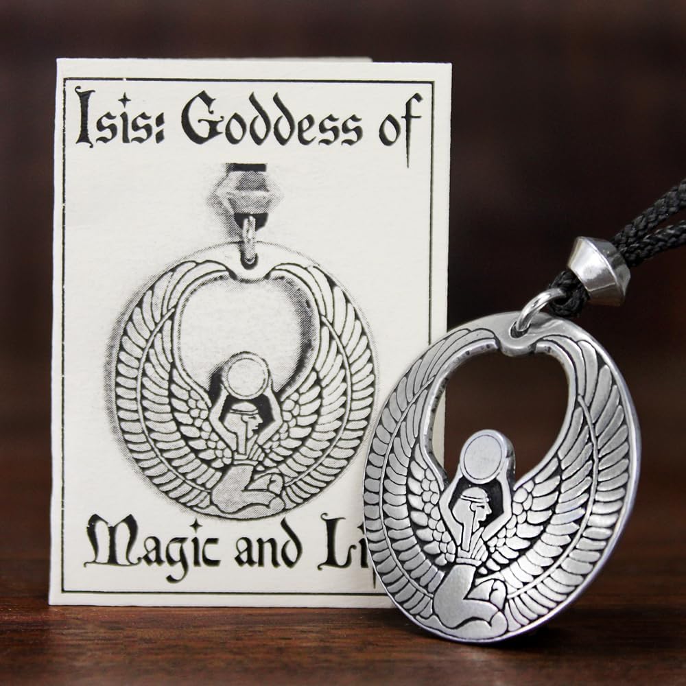 Isis Pendant Necklace - Egyptian Goddess of Magic Pewter Jewelry